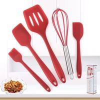 Set Peralatan Dapur Silikon Anti Lengket Terlaris, Tersedia, 5 Buah, Model Spatula GY-42, Dikemas dalam Kotak, Buatan Cina
