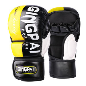 Pour les gants d'entraînement Sanda MMA en cuir PU lacé à demi-doigts professionnels - Product Image 4
