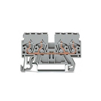 2 Piezas 870-831 Bloque de Terminales de 4 Conductores, 24A, 2.5mm, Gris, para Programación PLC, Control Industrial, RS485, Nuevo