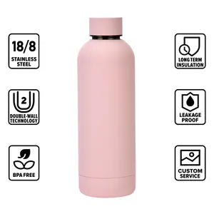 Botol air mulut kecil baja tahan karat termos minuman perjalanan olahraga luar ruangan dengan tutup untuk promosi