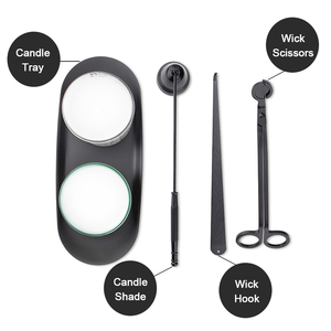 Ensemble d'accessoires de bougies chauffe-plats, 4 pièces en <span class=keywords><strong>métal</strong></span> or Rose, étiquette privée, outils de coupe, <span class=keywords><strong>mèche</strong></span> en or Rose - Product Image 5