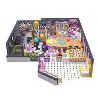 Équipement de terrain de jeu intérieur pour enfants sur mesure, ensemble de jeux souples, piscine à balles, construction en bois/PVC/vinyle/acier pour usage commercial