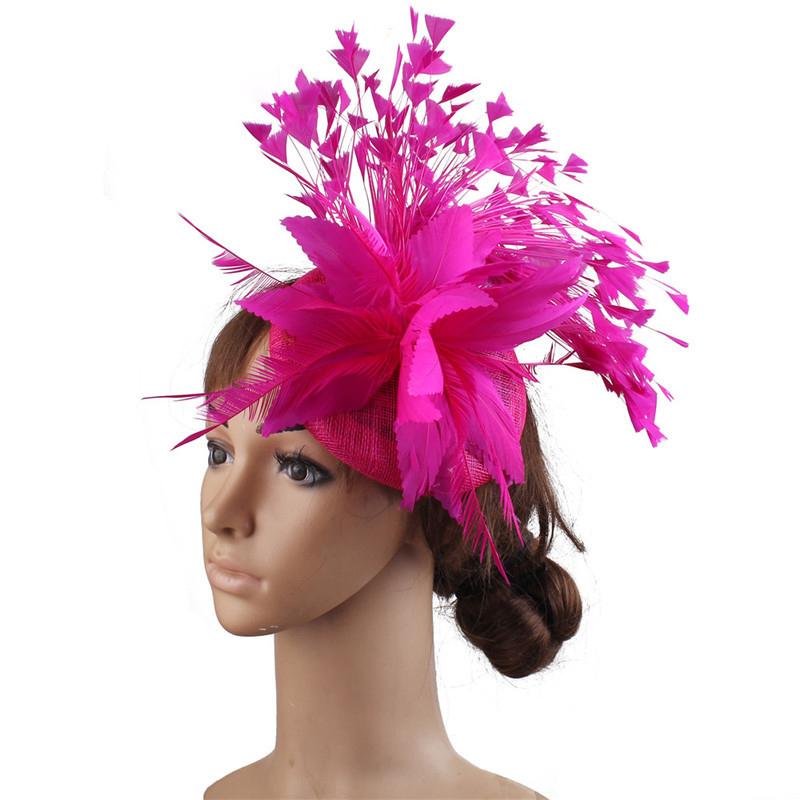 Hot Millinery Tea Party Hat Kentucky Derby Feather 