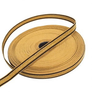 Premium 100% fil de lingot exigence personnalisée Logo brodé à la main 13 mm or tresse lacets décoratif artisanat tissu - Product Image 1