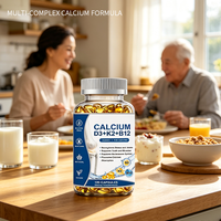 Capsules de multivitamines Calcium D3 K2 B12 en gélules molles pour les os, les muscles, les nerfs et la beauté des adolescents et des adultes, 60 capsules