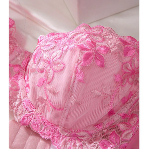 Nouvelle collection printemps : Ensemble de lingerie ultra-fine en dentelle brodée, doux et sexy, soutien-gorge et culotte string 2 pièces - Product Image 2