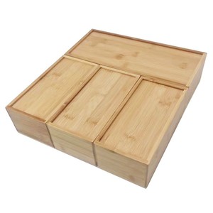 Customized bamboo food storage bags, kitchen <b>drawer</b> organizers, document bags, bamboo four-piece set of food storage bags - Product Image 5