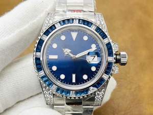 Reloj de Buceo para Hombre de Acero Inoxidable 904L con Bisel de Diamantes Azules Personalizado al por Mayor, Relojes Mecánicos Totalmente Automáticos - Product Image 6