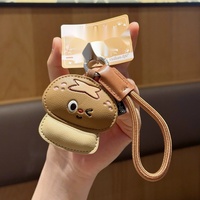 Porte-clés Champignon en Cuir PU Exquis et Tendance, Pendentif Sac Champignon, Anneau de Clés de Voiture, Cadeau Promotionnel