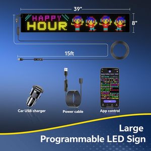Programmable LED Sign P10 Indoor Bluetooth APP <b>Control</b> 3934x834mm For Bars Restaurants <b>Gaming</b> Rooms Advertising - Product Image 5