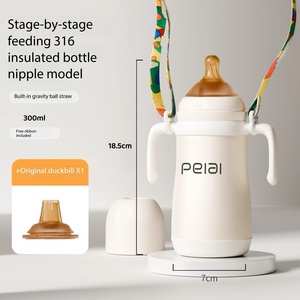 Biberón de acero inoxidable 316 con biberón seguro con pajita <span class=keywords><strong>para</strong></span> recién nacidos - Product Image 4