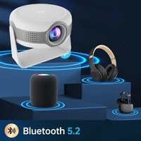 Proyektor Mini Portabel Pintar Wifi Layar Cermin 4K Hy300 Pro Android 12 Full HD untuk Ponsel