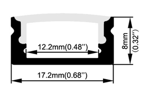 Bề mặt gắn kết 17*07 mét mỏng LED Nhôm hồ sơ Ultra Slim cầu thang hồ sơ màu đen LED hồ sơ với PMMA khuếch tán cho LED Strip - Product Image 6