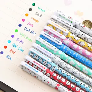 10pcs/box 10 color gel pen set in PVC box Flower Fruit Starry Stars animals ink Pen For School Office Stationery neutral pen