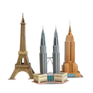 创意儿童益智玩具教育玩具DIY手工纸艺术3D组装世界著名建筑模型拼图