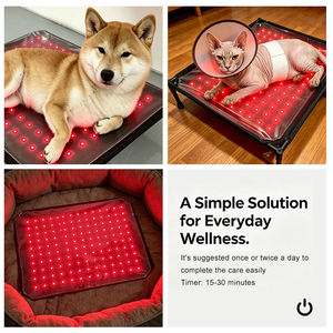 ZT 660nm 850nm Red Light Therapy Mat With Red LED Lights Waterproof PU Rectangle <b>Bed</b> <b>For</b> <b>Cats</b> All Seasons - Product Image 5
