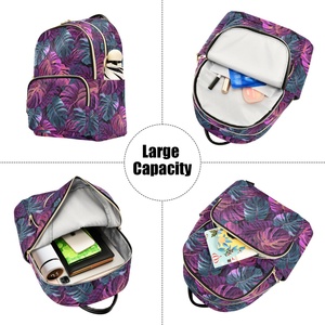 Custom Tropical Leaves Mini <b>Backpack</b> Bookbag Casual <b>Backpack</b> <b>Lightweight</b> Daypack Women Small <b>Backpack</b> with Luggage Sleeve - Product Image 5
