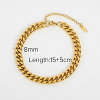 Gelang Rantai Desain Perhiasan Lapis Emas 18k Baja Anti Karat untuk Wanita dan Pria