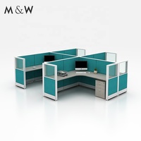 Station de travail pour 2 personnes, bureau d'usine, Design de bureau, avec Partition