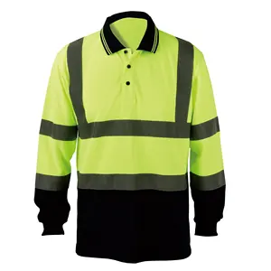 Long Sleeve for construction Hi Vis Polo T-Shirt AS / NZS hi viz safety shirt security men workwear cloth