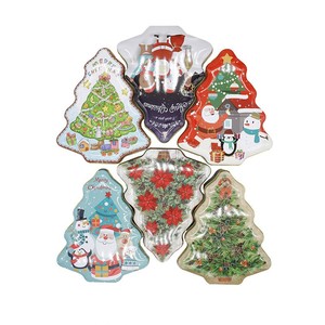 <strong>Christmas</strong> <strong>Tree</strong> Shaped Tin <strong>Box</strong> Santa Claus Metal Cookie Container Holiday Gift Packaging for Candy Biscuits <strong>Storage</strong> - Product Image 3