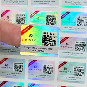 Holographic Nhãn dán nhãn long lanh Holographic kiểm tra VOID holograme trong suốt làm xáo trộn Scratch-off vòng con dấu lá màu xanh lá cây - Product Image 5