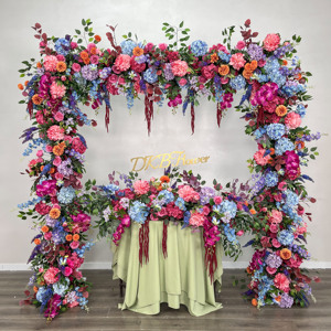 Fondo de flor rosa azul de seda artificial al por mayor de fábrica DKB para Ceremonia de decoración de boda - Product Image 1