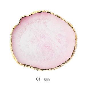 Palette ronde d'art des ongles en résine Agate Golden Edge Mélange de couleurs Palette de <span class=keywords><strong>dessin</strong></span> Faux vernis à ongles Présentoir Outil de <span class=keywords><strong>manucure</strong></span> 25 articles - Product Image 5