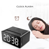 Altavoz Bluetooth Portátil de Alta Calidad, Altavoz Inalámbrico con Woofer, Radio FM, Pantalla LED Grande, Reloj Despertador, Cargador Inalámbrico