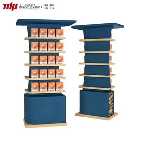 Exhibidor Comercial TDP de Madera Curvada de Múltiples Niveles para Supermercados, Tiendas de Conveniencia, Productos de Consumo Masivo, Exhibición de <span class=keywords><strong>Abarrotes</strong></span>, Estante con Bloques de Color - Product Image 1