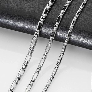 Chaîne de cheville/collier Figaro en acier inoxydable faite à la main, 2,5 mm/3,0 mm/3,5 mm, avec perles carrées 3:1, pour la fabrication de bijoux DIY - Product Image 1