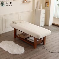Tempat Tidur Pijat Elektrik Modern Multifungsi untuk Salon Spa, Rangka Kayu Solid, Perawatan Wajah, Moxibustion, dan Hidroterapi