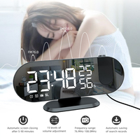 Elektronische projectie LED digitale wekker met snooze-functie, achtergrondverlichting, temperatuurweergave, modern design