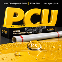 Film de protection de peinture PCU PPF super hydrophobe, angle de rebondissement de l'eau de 108 degrés, film transparent brillant en polycarbonate uréthane pour carrosserie de voiture