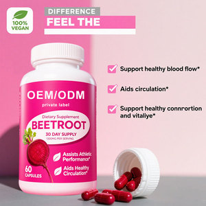 Nhãn hiệu riêng hữu cơ chế độ ăn uống bổ sung tự nhiên 1300mg củ cải đường chiết xuất củ cải đường viên nang hỗ trợ cho hiệu suất thể thao - Product Image 3