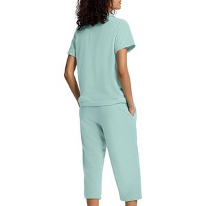 Sioro Capri Pajamas Set For Women Button <b>Down</b> Short Sleeve Waffle Knit Sleepwear Loungewear With <b>Pants</b> - Product Image 2