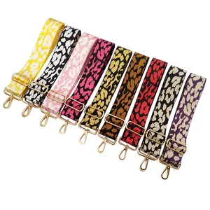 Meetee B-J218 5cm Bag Accessories 5cm Color Widened Thick Leopard Jacquard Webbing Adjustable Straps