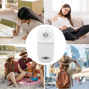 New Product <b>Mirror</b> LED <b>Small</b> FAN Portable Wearable Fans Mini 3 in 1 Portable Fan Rechargeable for Make up Outdoor Easy Carry - Product Image 6