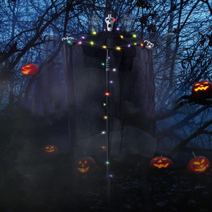Halloween cri lumineux épouvantail sorcière mal démon accessoire effrayant fantôme décoration parc d'attractions extérieur ornement lumières colorées - Product Image 2
