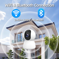 Caméra WiFi PTZ HD 1080P d'intérieur avec vision nocturne couleur ultra-claire, alerte de mouvement et audio bidirectionnel pour la surveillance à domicile et de bébé