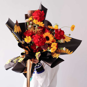 Papel de envoltorio de flores impermeable de girasol, paquete de papel de flores de color deslumbrante, materiales de ramo floral - Product Image 2