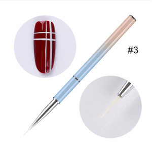 Pinceau à ongles en gel plat rond petit format, poils synthétiques, outil stylo, manucure, salon, peinture, décoration, ensemble de pinceaux pour nail art - Product Image 5