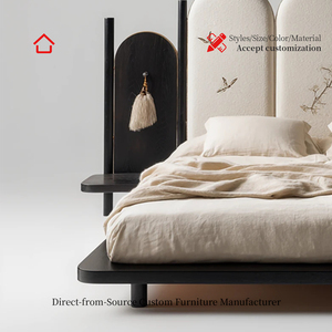 Lvfurniture Letto <span class=keywords><strong>Matrimoniale</strong></span> di Design Creativo e alla Moda con Ampio Spazio di Stoccaggio, Linee Semplici e Moderne, <span class=keywords><strong>Dimensioni</strong></span> Personalizzabili - Product Image 4
