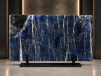 Dalle de granit bleu sodalite pour panneau mural à jointure apparente, plateau de comptoir de réception, comptoir de bar, panneau mural d'ascenseur, découpe sur mesure