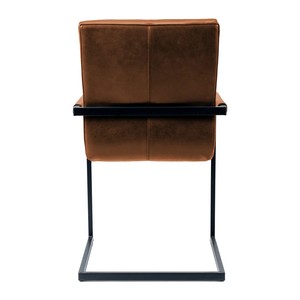 Fauteuil moderne en cuir avec structure métallique, assise rembourrée confortable, accoudoirs de soutien et construction durable – Chaises de salle à manger - Product Image 4