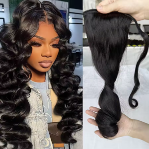 Extensiones de Cabello Chino Virgen 100% con Cutícula Alineada, Cola de Caballo con Cordón, Cambia Rápidamente el Peinado, Cola de Caballo 100% Cabello Humano - Product Image 5