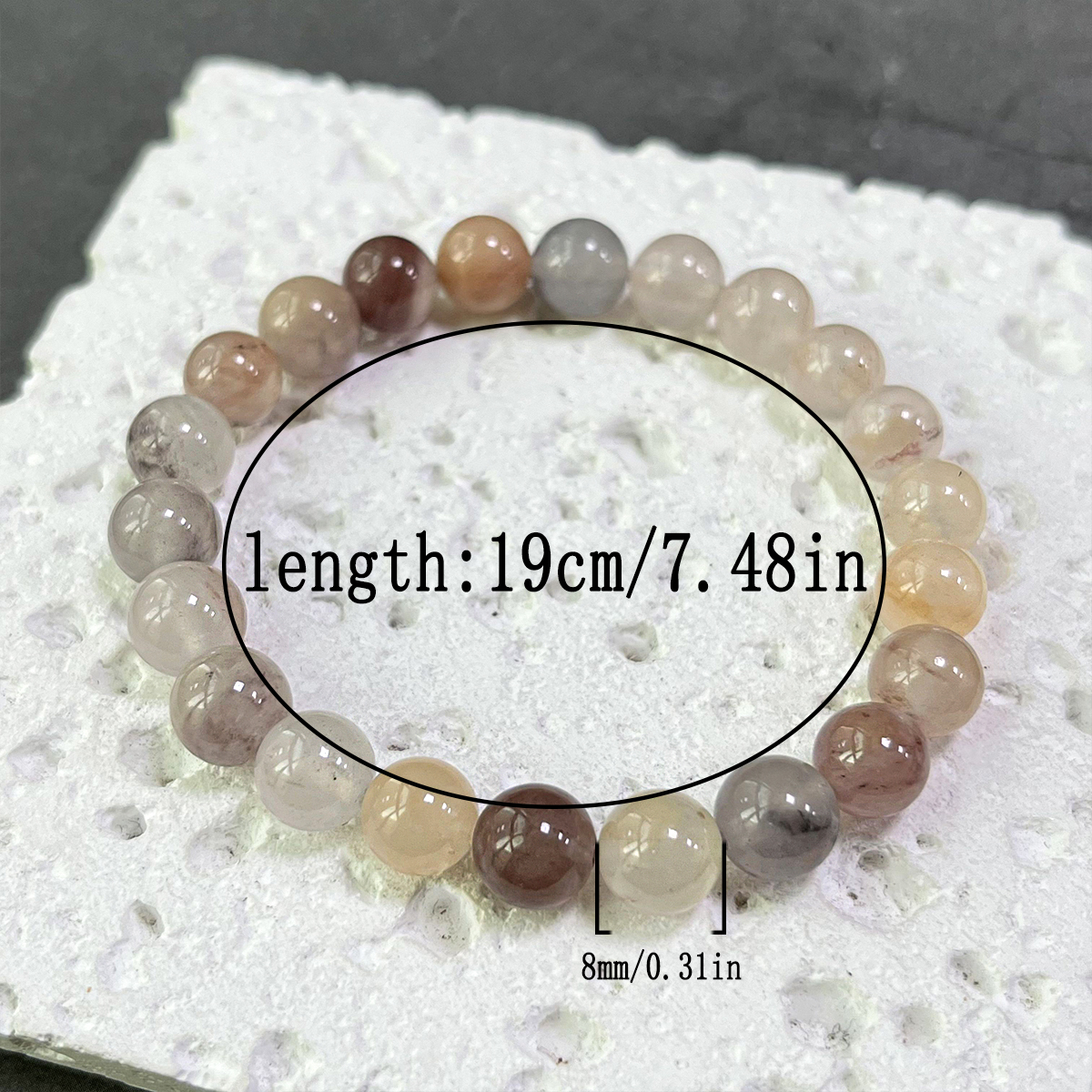 Bracelet en pierre de fraise violette naturelle
