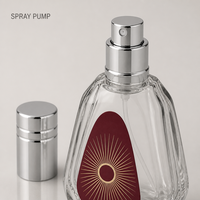 Flacon de parfum de luxe vide en verre en forme de goutte d'eau avec bouchon argenté 50 ml, flacon pulvérisateur à atomiseur facetté, vente en gros, logo personnalisé