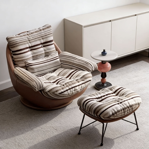 <span class=keywords><strong>Fauteuil</strong></span> italien en tissu givré, garnissage en duvet hongrois, base pivotante en noyer, coutures allemandes pour l'ameublement résidentiel - Product Image 1