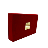 Boîte à bijoux velours rouge mariage mariée carton rigide stockage de montres et bijoux laminage brillant recyclable